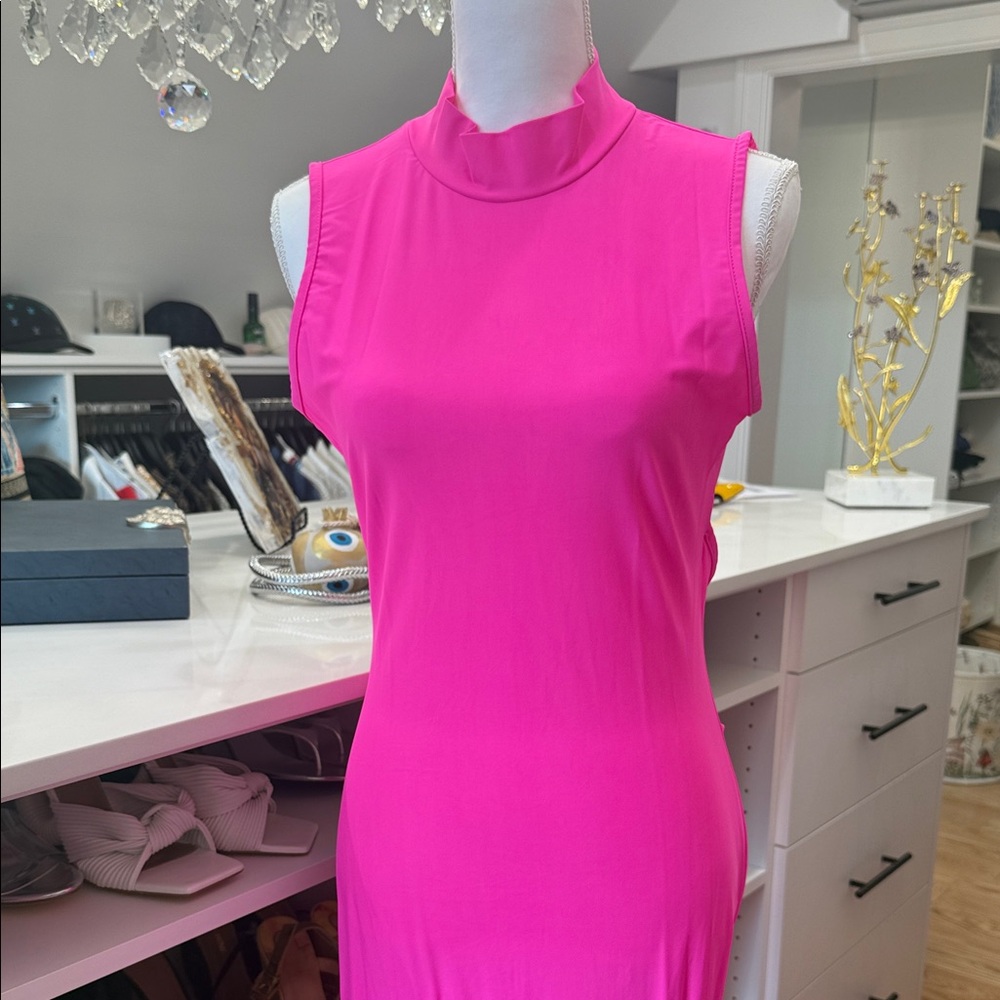 Fashion Nova Hot Pink Open-Back Dress